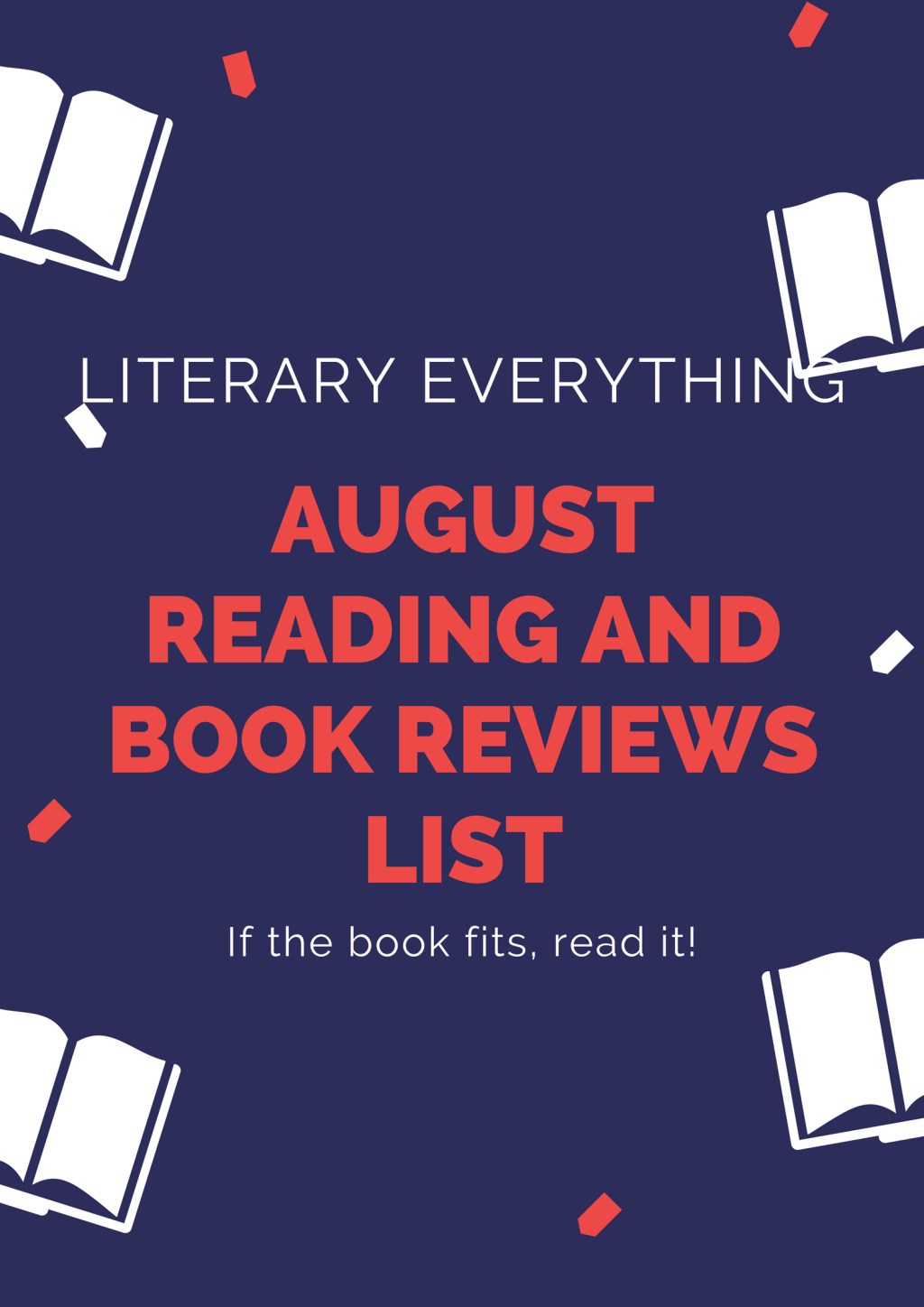 August 2018 Reading and Book Reviews&nbsp;List